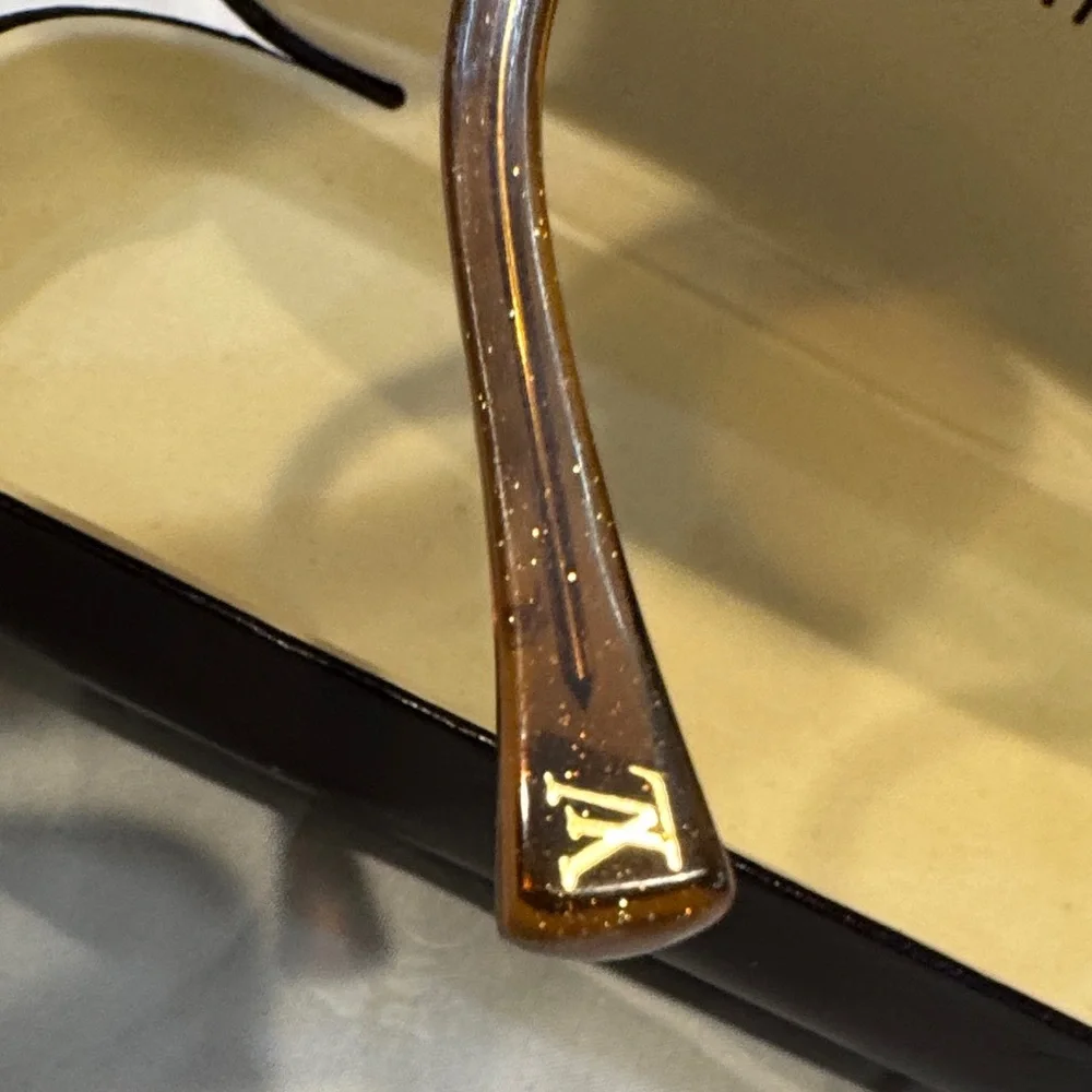 Authentic Louis Vuitton Gold and Brown Glasses - Picture 13 of 15